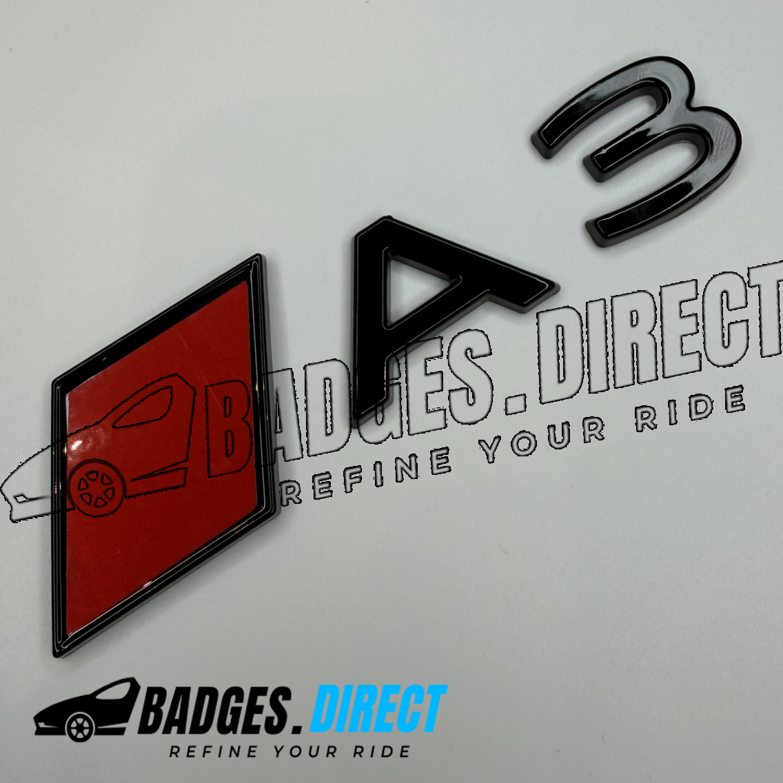 A3 Rear Badge Gloss Black New Style