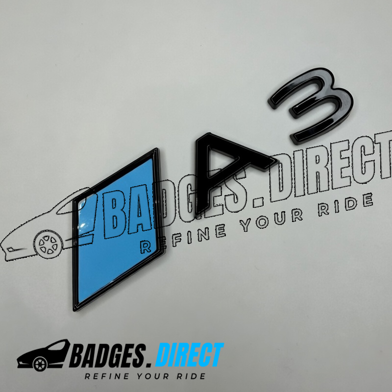 A3 Rear Badge Gloss Black New Style