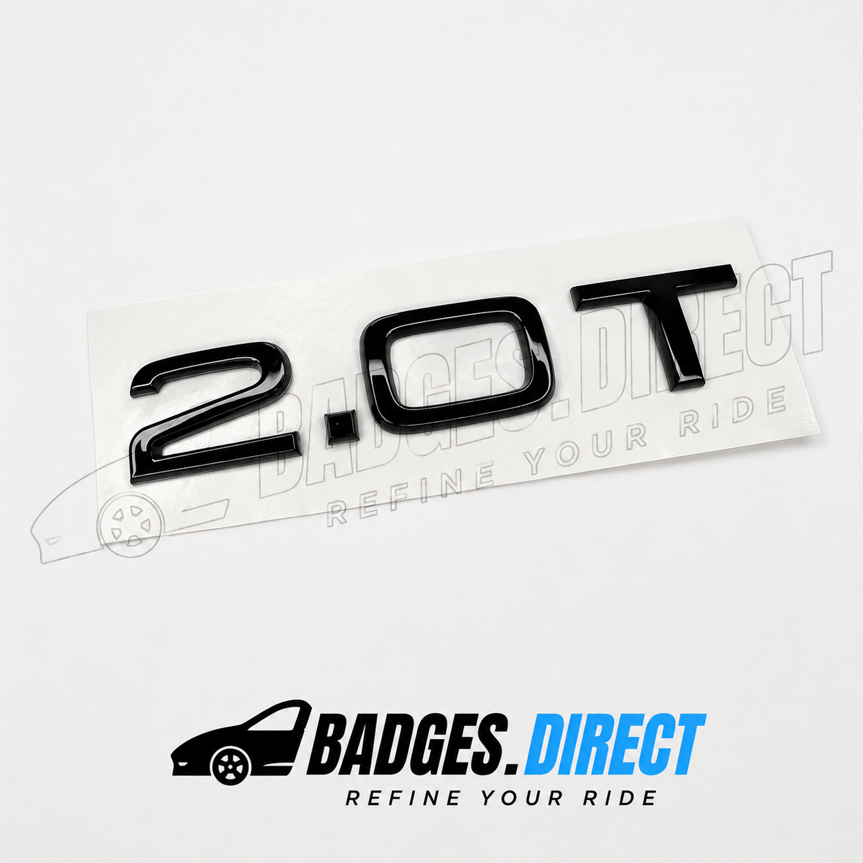2.0 T Gloss Black Rear Badge Letters