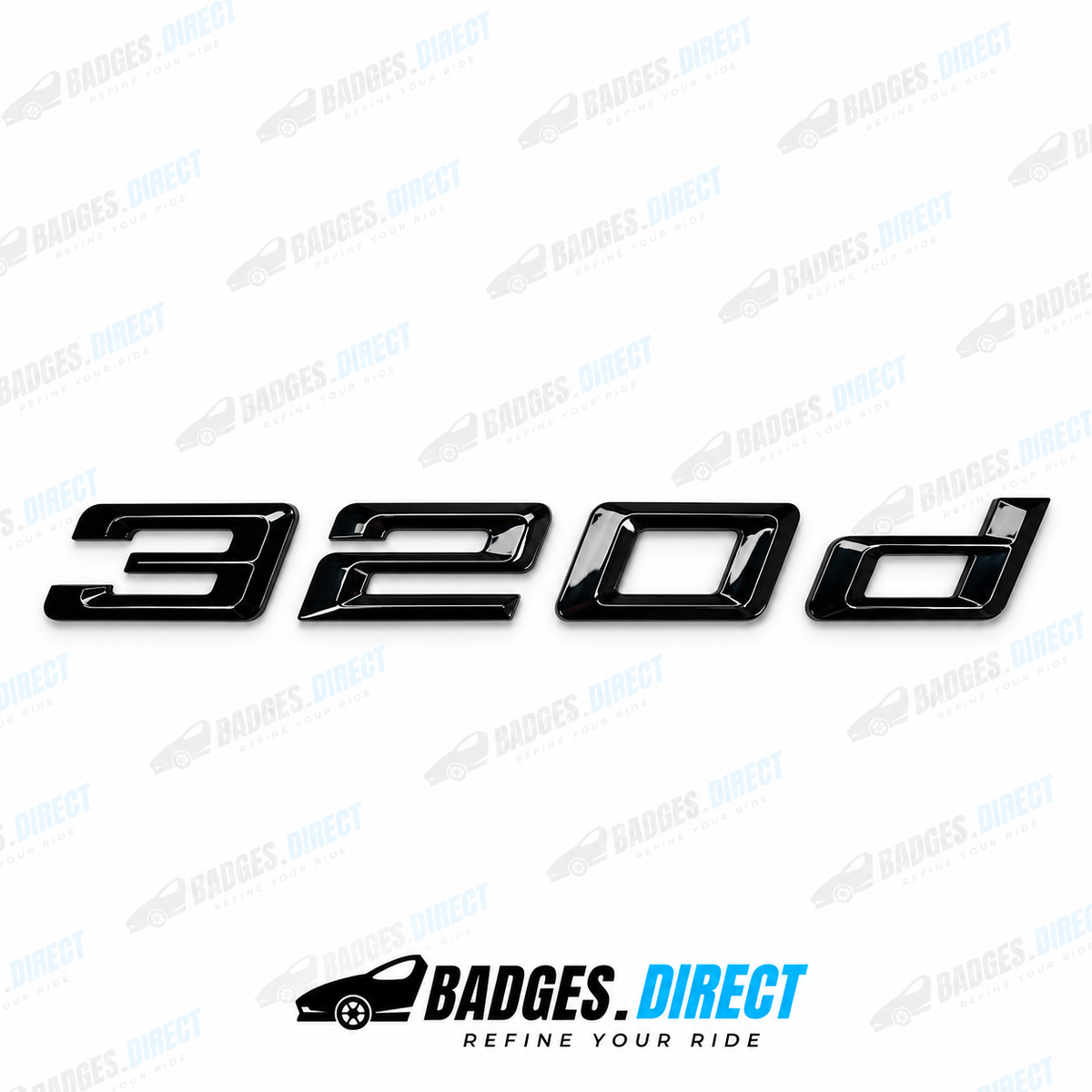 BMW 320d Gloss Black Rear Boot Badge