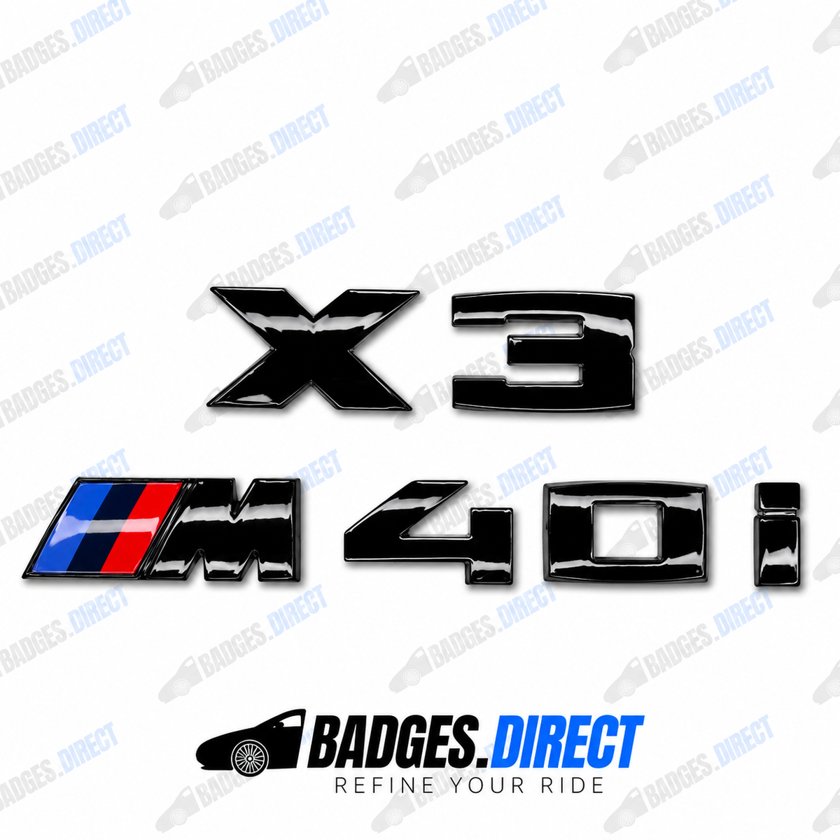 BMW X3 M40i 2017-2025 Gloss Black Rear Boot Badge