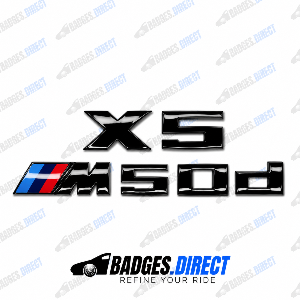 BMW X5 M50d 2018-2025 Gloss Black Rear Boot Badge