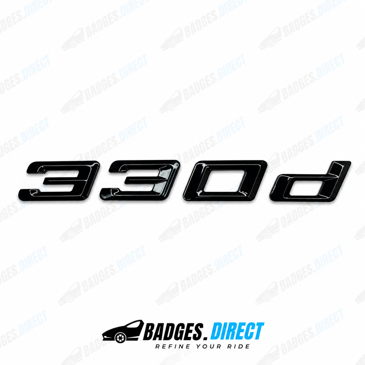 BMW 330d Gloss Black Rear Boot Badge