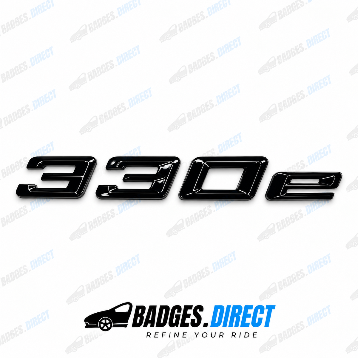 BMW 330e Gloss Black Rear Boot Badge