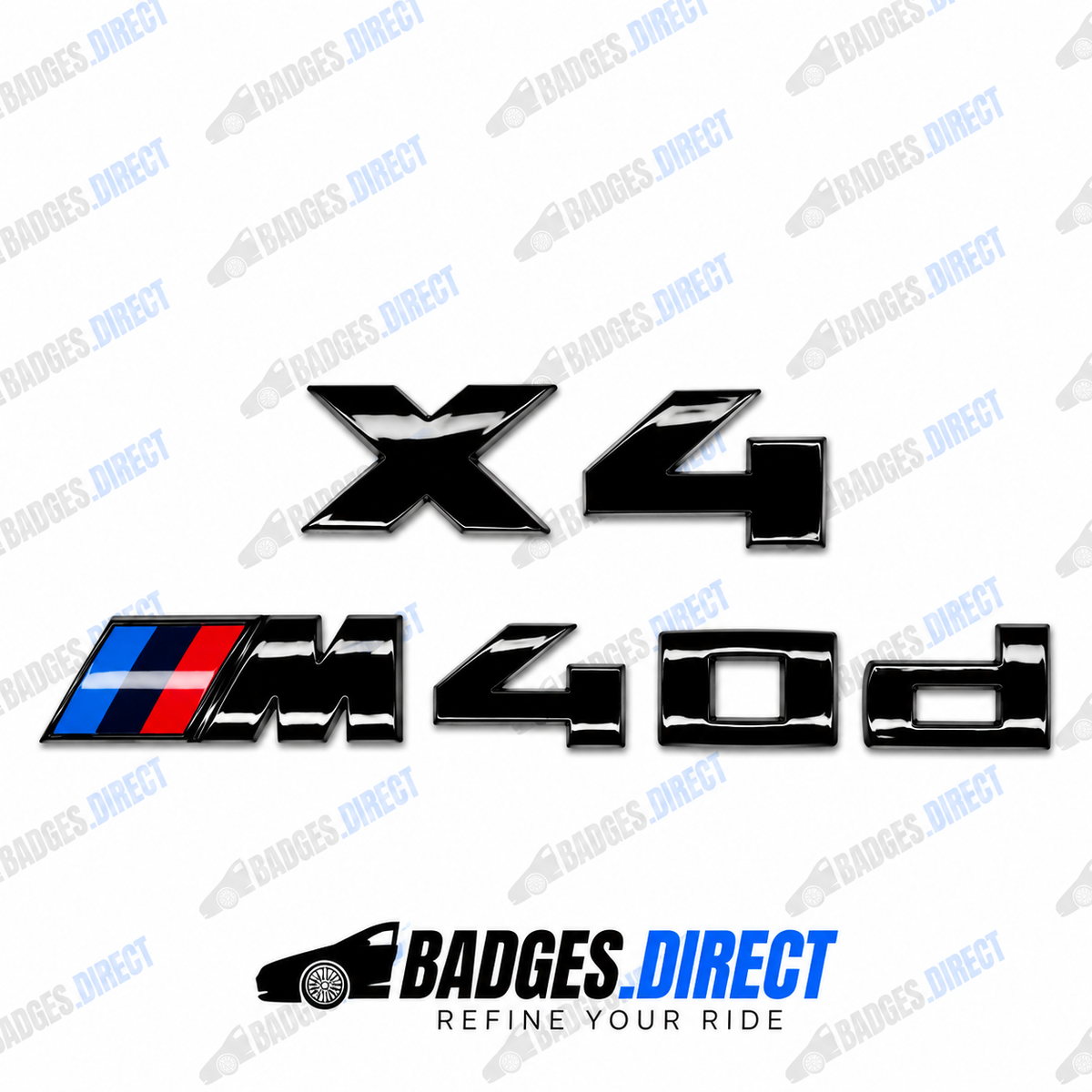 BMW X4 M40d 2018-2025 Gloss Black Rear Boot Badge
