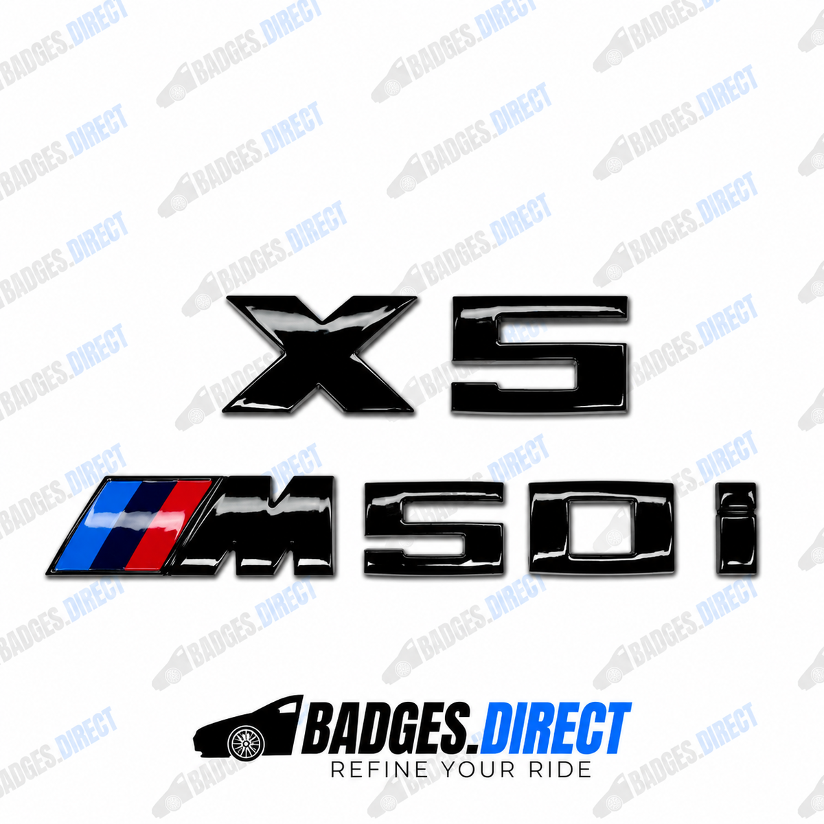 BMW X5 M50i 2018-2025 Gloss Black Rear Boot Badge