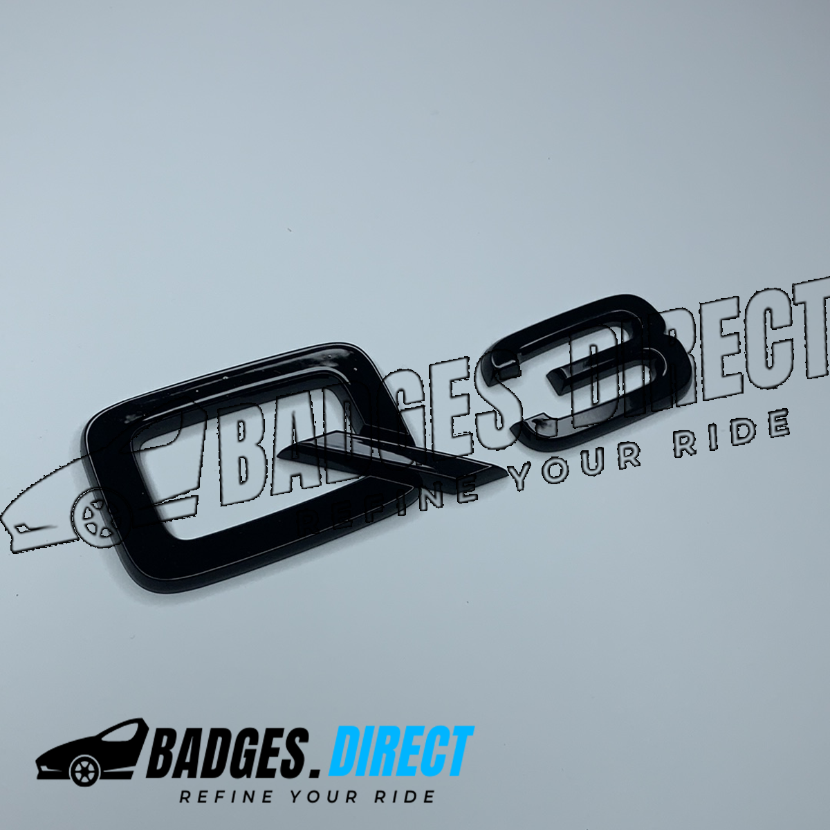 Q3 Rear Badge Gloss Black