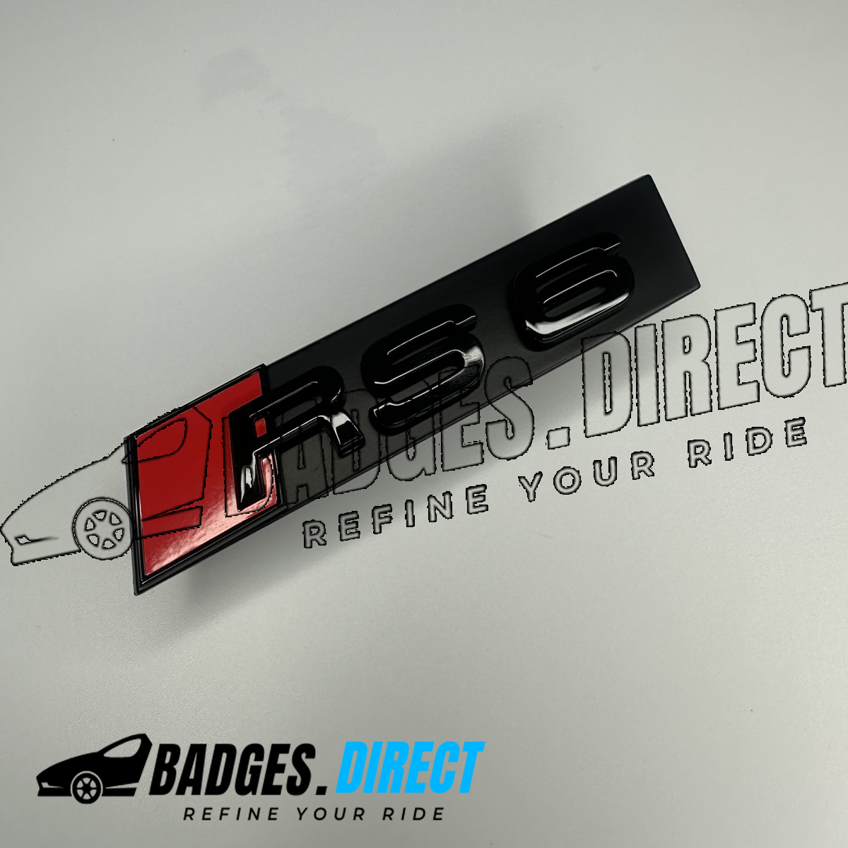 RS6 OEM Fit Grill Badge Gloss Black