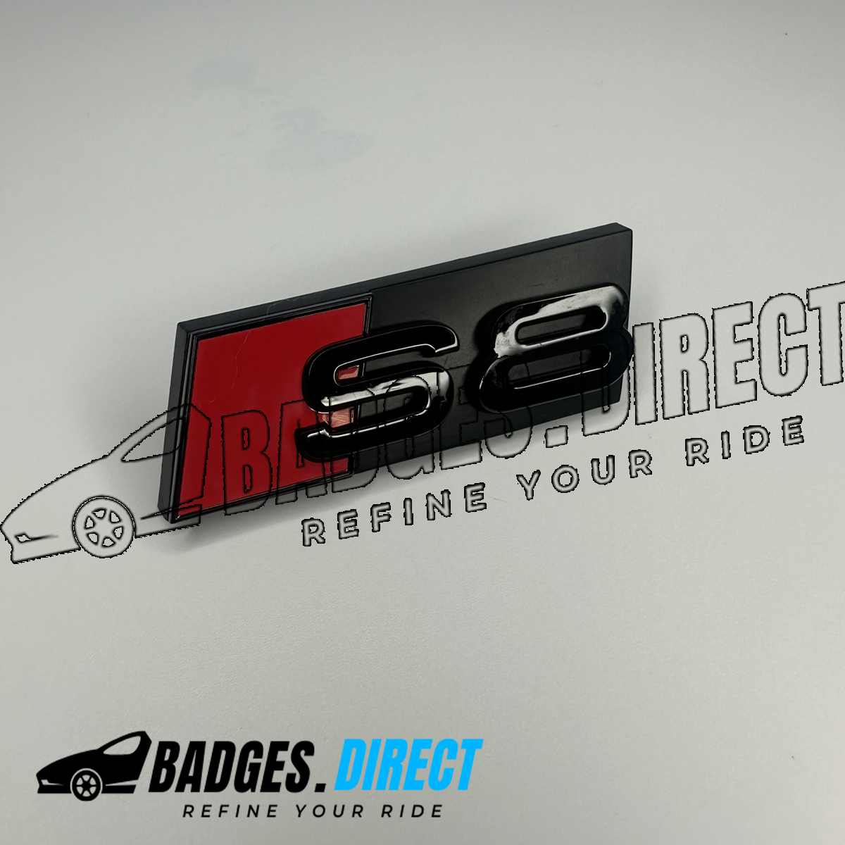 S8 OEM Fit Grill Badge Gloss Black