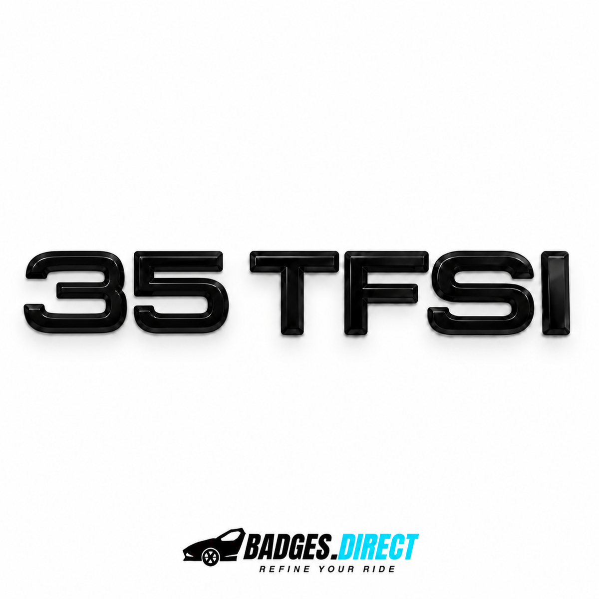 Gloss black Audi 35 TFSI rear badge lettering