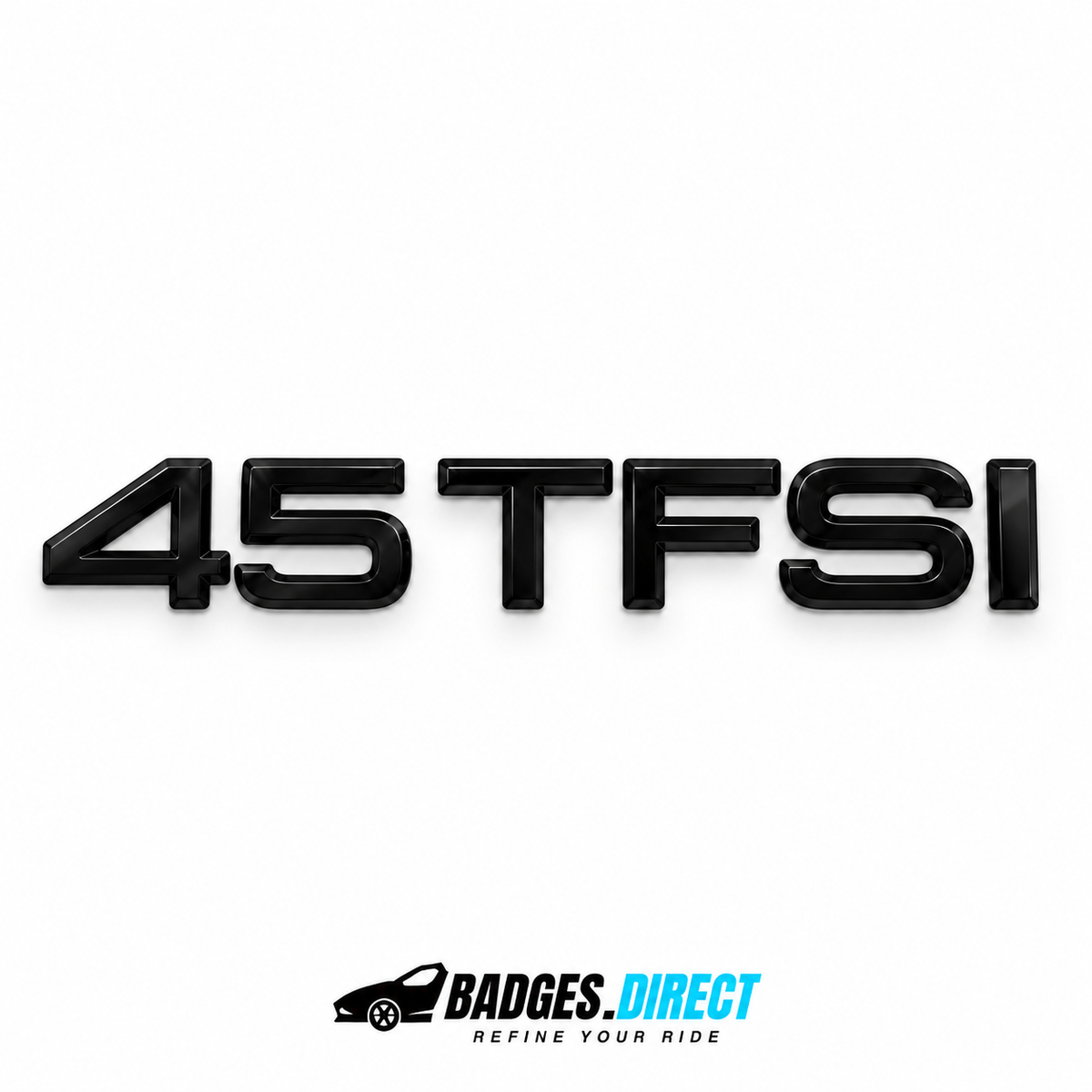 Gloss black Audi 45 TFSI rear badge lettering