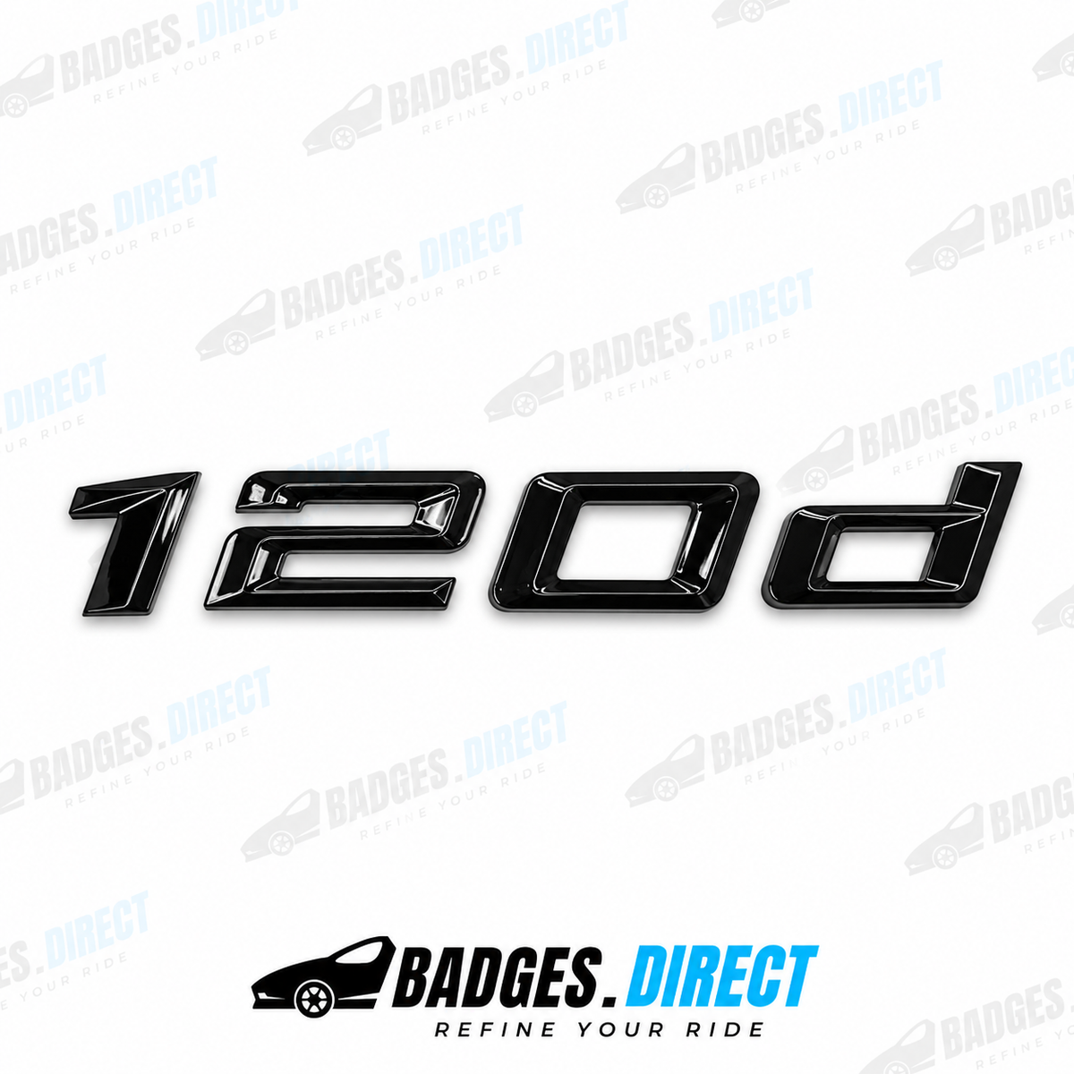 BMW 120d gloss black rear boot badge