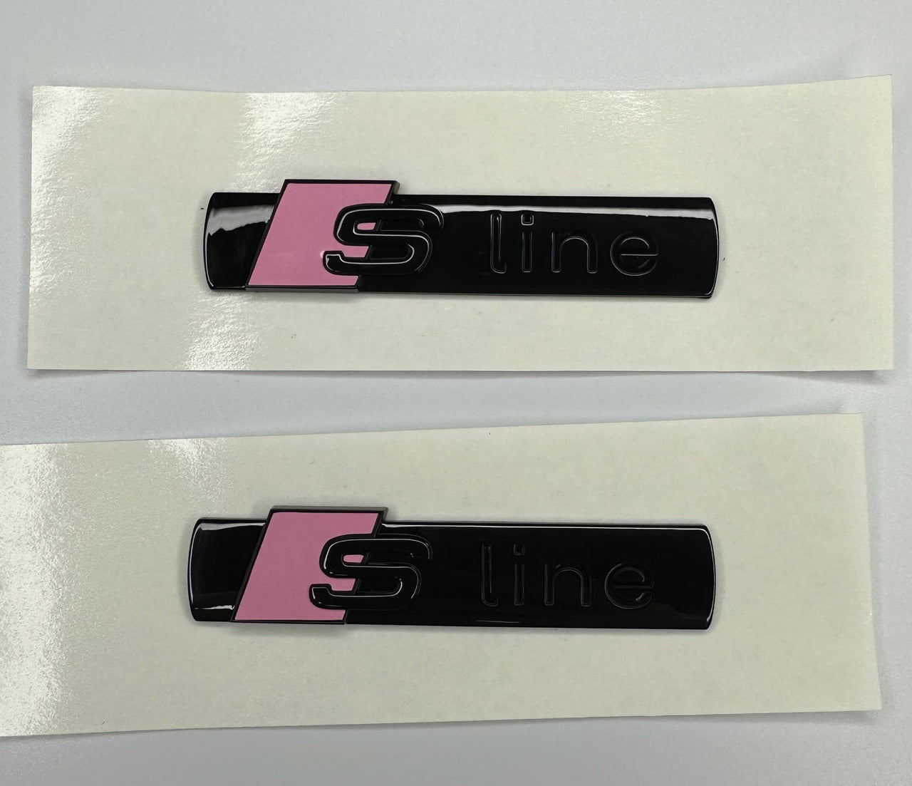x2 S Line Side Badges Gloss Black Matt Matte Black