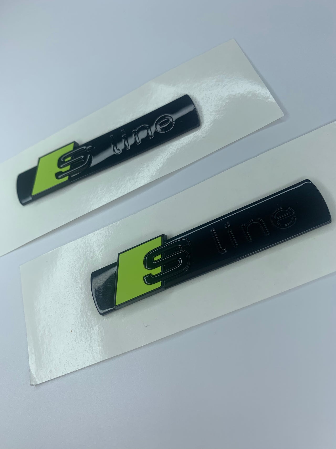 x2 S Line Side Badges Gloss Black Matt Matte Black