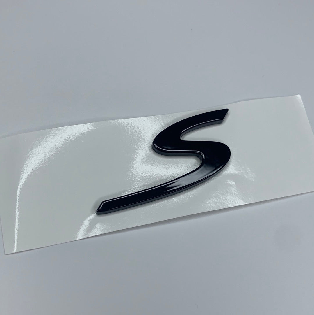 S Gloss Black Rear Badge